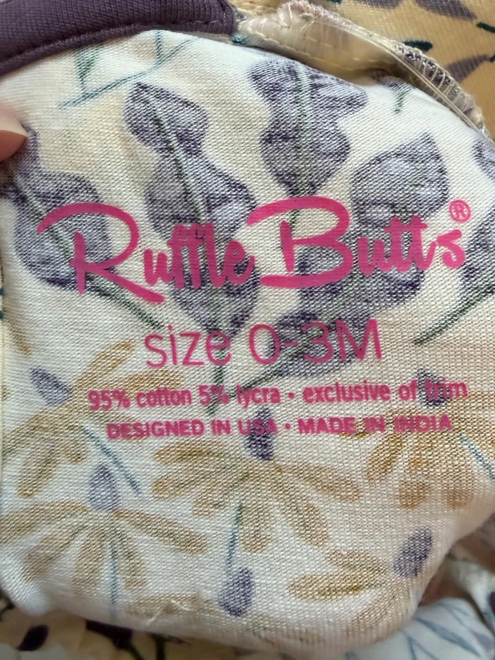 NWT RuffleButts Fall Floral Walk in the Park Peter Pan Bodysuit Girls 0-3